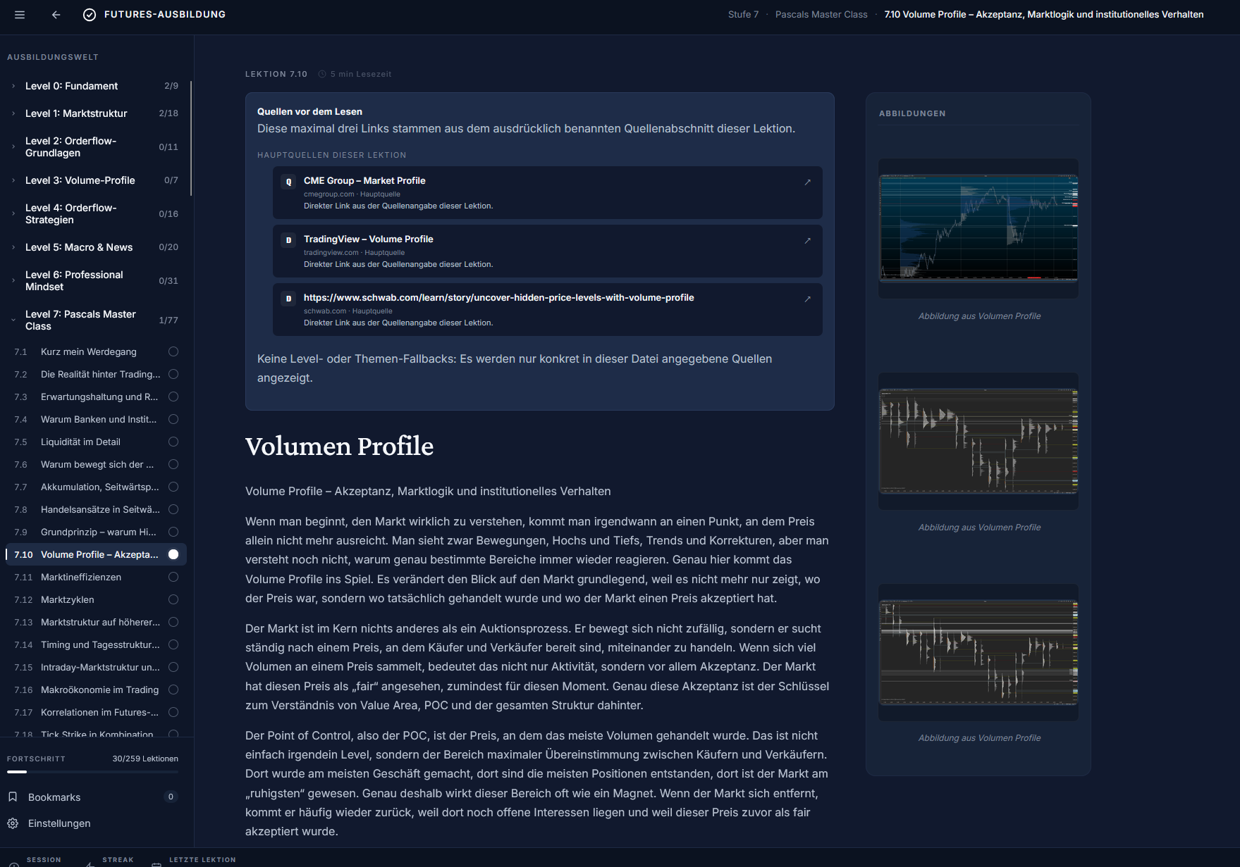 Lektion: Volumen Profile Grundlagen