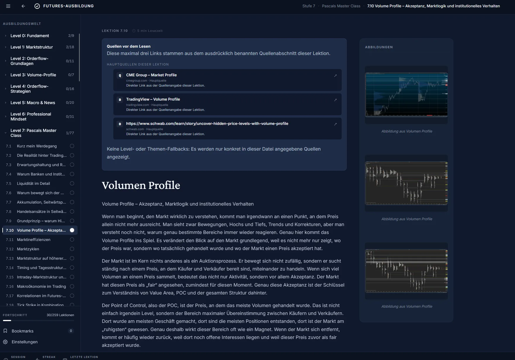 Lektion: Volumen Profile Grundlagen